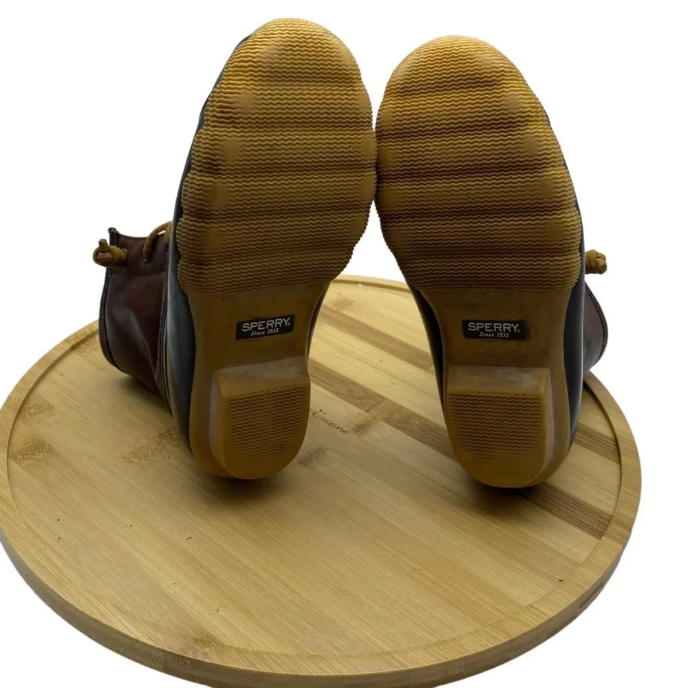 Sperry‎ Kid Size 1 Saltwater Boot Brown Waterproof Rubber Duck Boot
